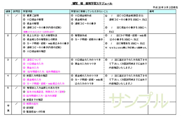 学習スケジュール表